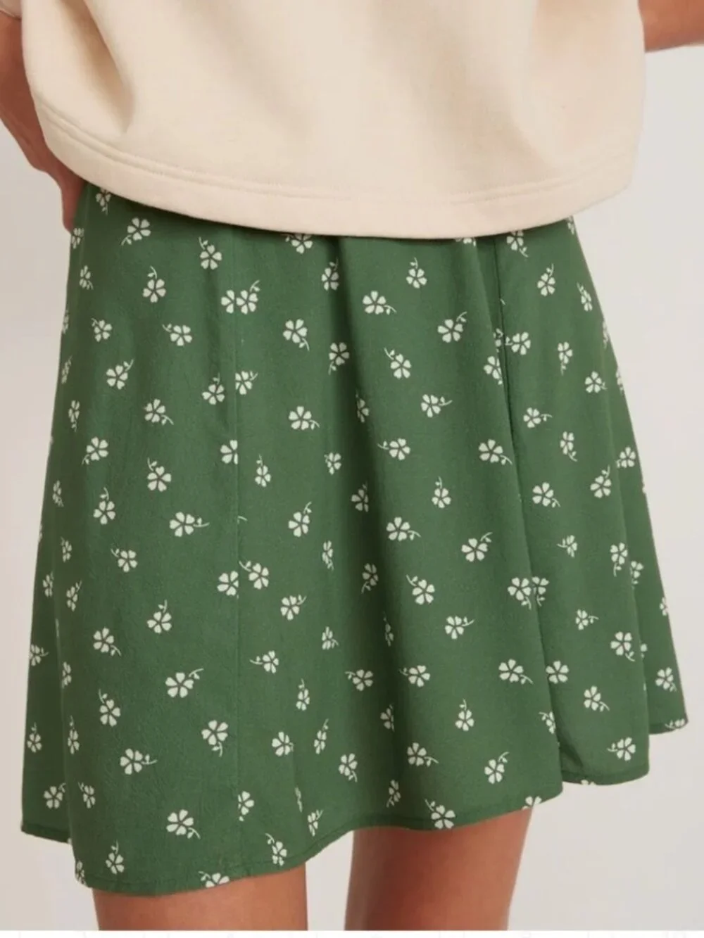 Marine Layer Sage Green Floral Mini Skirt Flowy A-Line Lightweight Summer 8